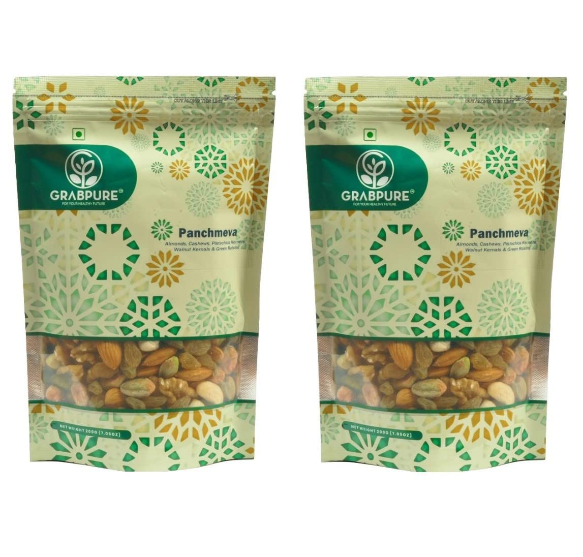 GRABPURE Panchmeva Mix Dry Fruits | Almonds Cashews Pistachios Raisins Walnuts | 200g Each (Pack of 2) (B0BRKXLKDT) Amazon Price History, Amazon Price Tracker