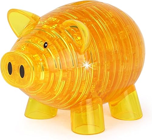 Miniatura 1 de BTYYIHEX Rompecabezas de cerdo de cristal 3D, funciona como una alcancía, rompecabezas de cristal para rompecabezas de 16 años en adelante, 94