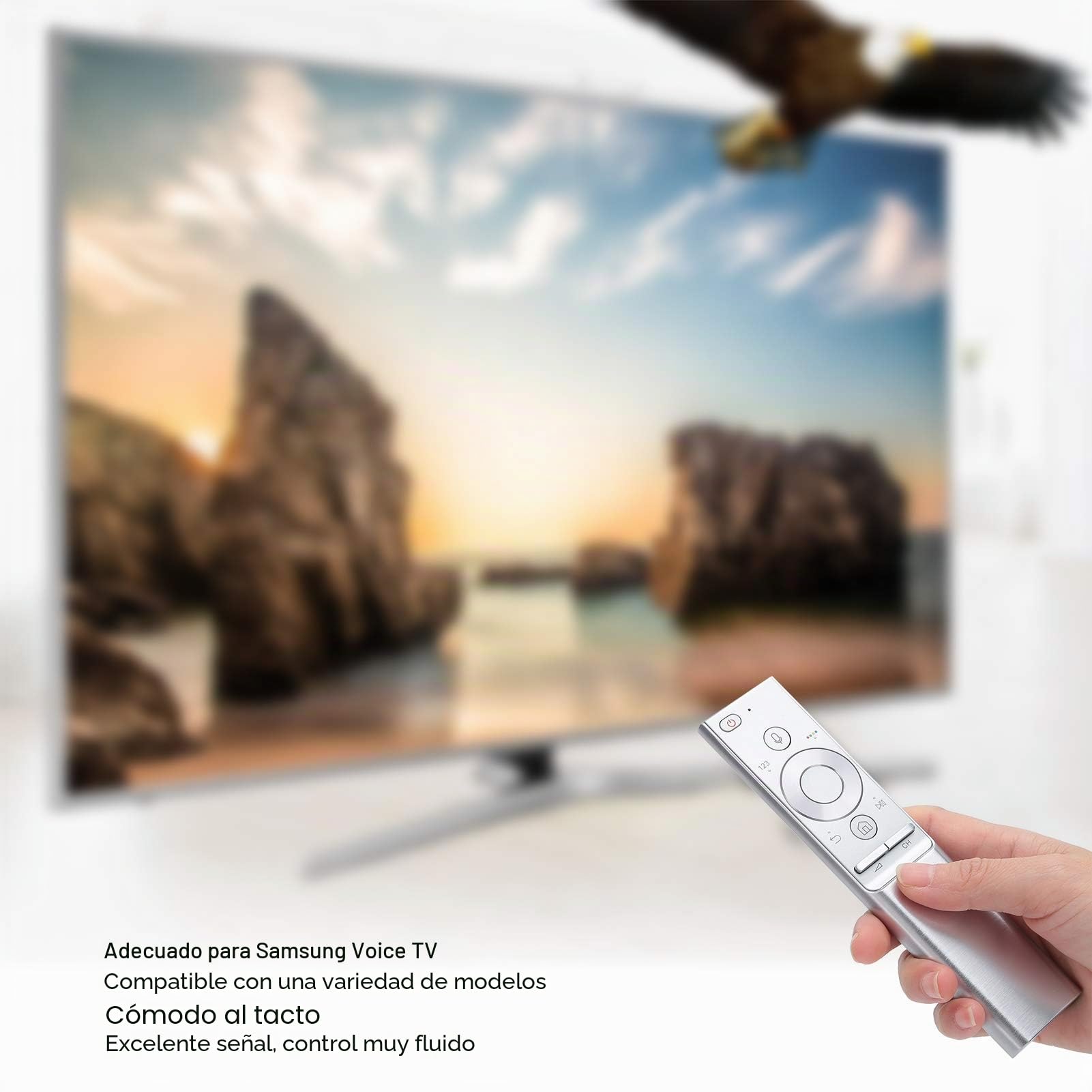 Control Remoto de TV de Reemplazo Compatible con Voice Bn59-01272a Bn59-01270a Bn59-01274a para QLED 4k Uhd TV Q7fn Q8fn Q9fn Q7cn Q6fn Serie Bn-1272