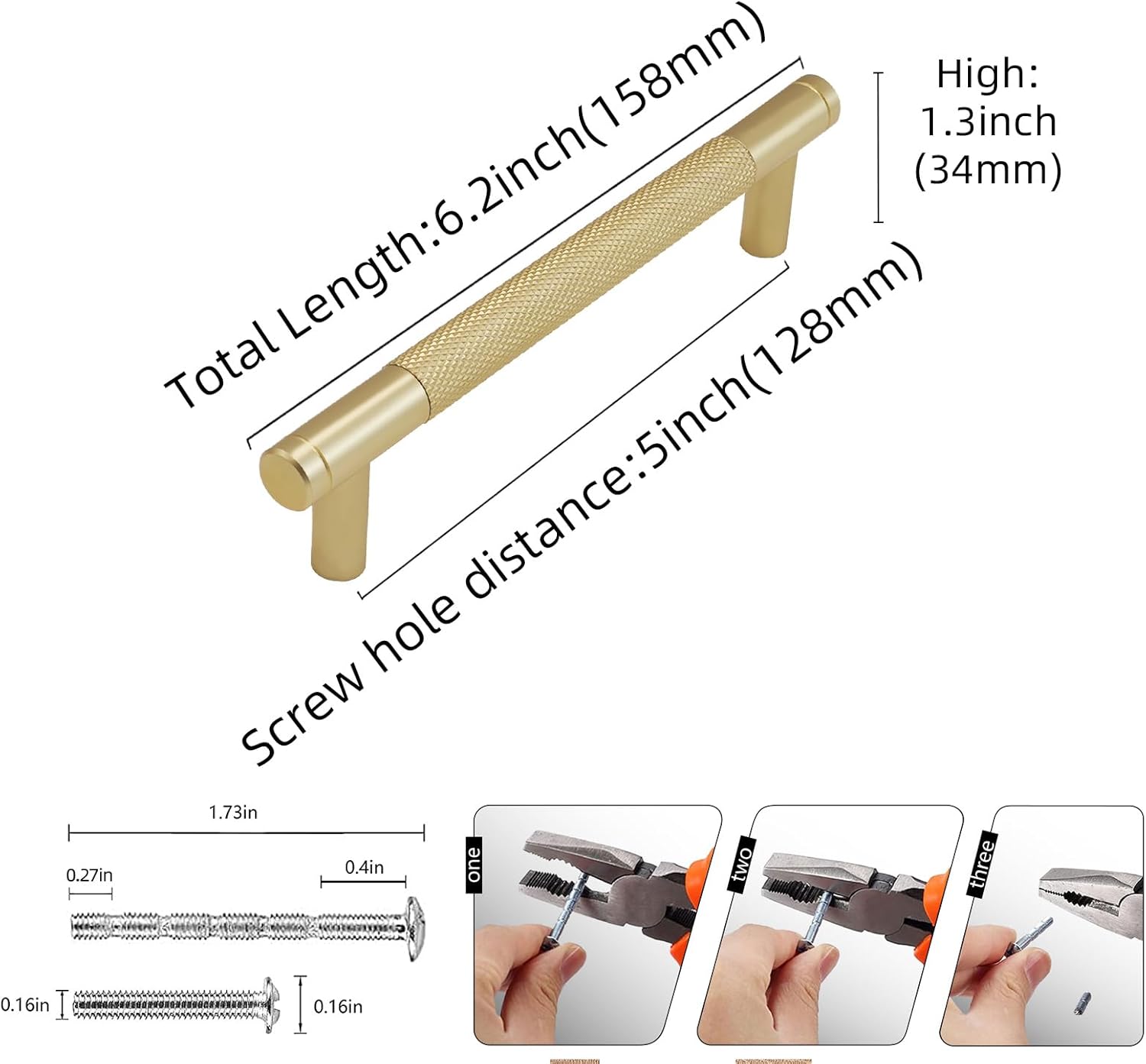 10 Pack 5Inch Kitchen Cabinet Handles Brushed Gold Knurled Cabinet Pulls Gold Drawer Pulls Kitchen Hardware