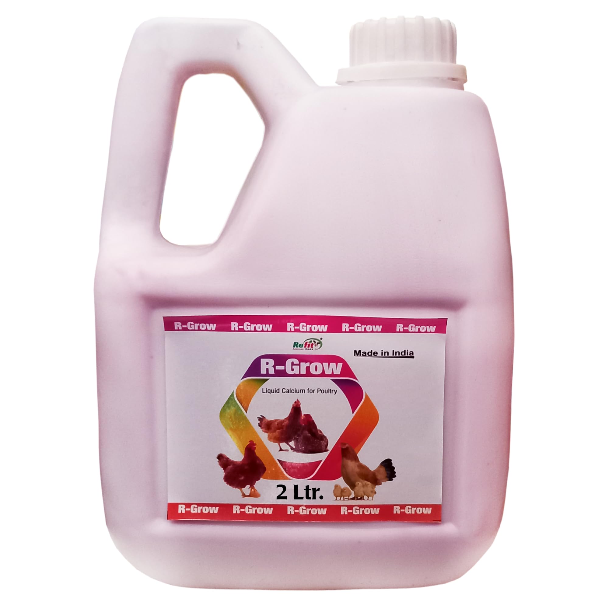 REFIT ANIMAL CARE Liquid Calcium for Poultry, Chicken, Chicks, Hens, Broilers, Layers, Birds Growers, 2 LTR, R Grow