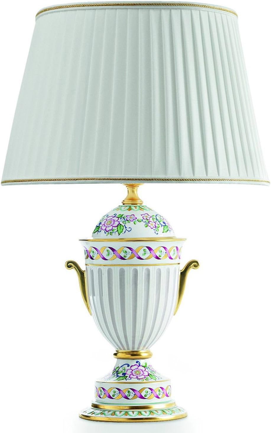 Le Porcellane Limoges Porcelain Table Light E27 | Handmade in Italy Classic & Exclusive Table lamp with 24 Karat Gold Finishing