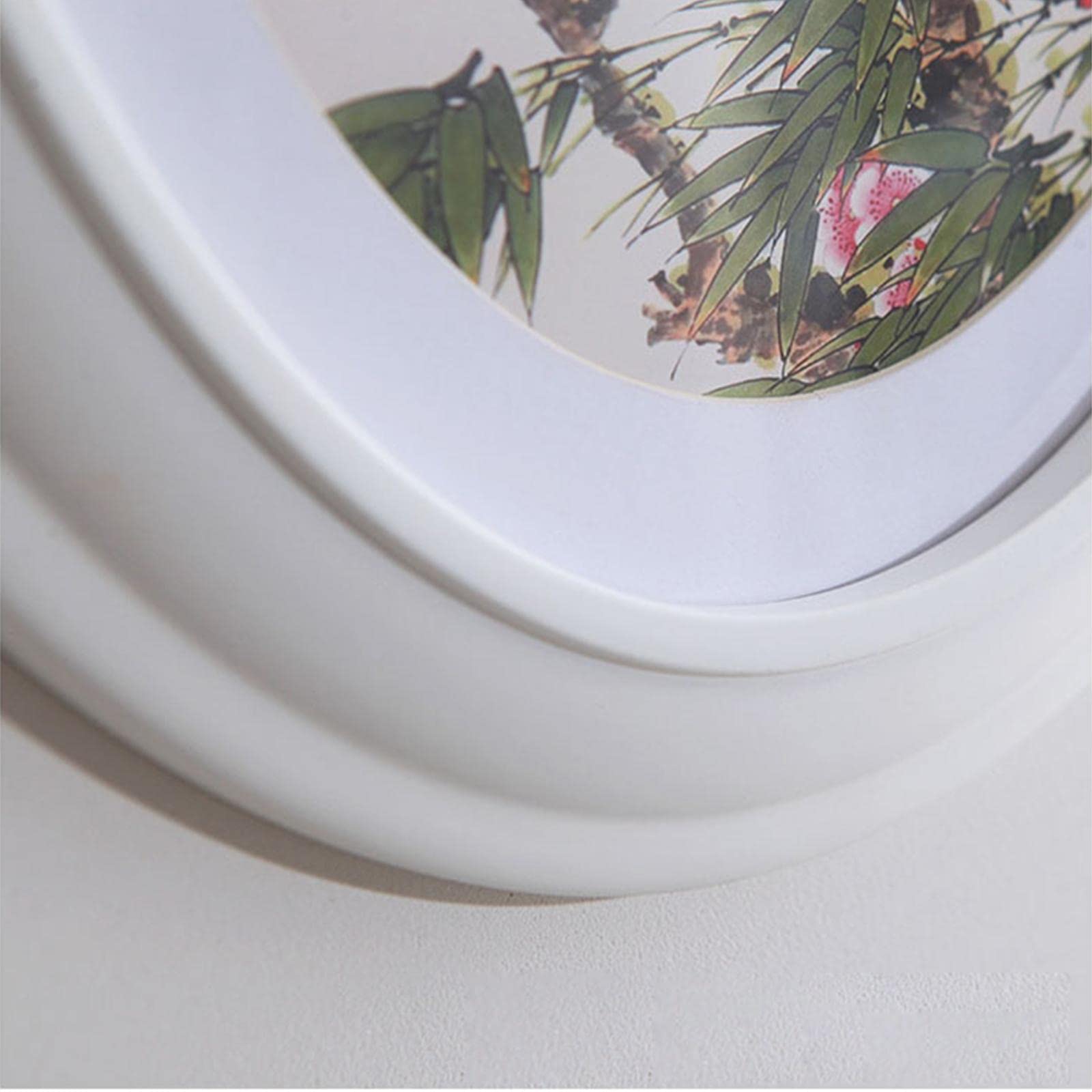 Cadre Photo Ovale Bois Sculpté Flottant avec Verre Support Moderne Rack à Images Décoratif Porte Photos pour Table Bureau Chambre Adapté pour Chambre