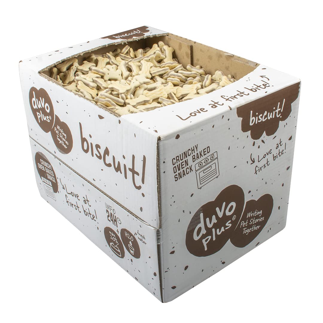 duvoplus, Galleta! Huesos Rellenos de 10 kg, deliciosas Galletas al Horno Pipas crujientes, con un Relleno Sabroso, Ideal como merienda o recompensa para Perros