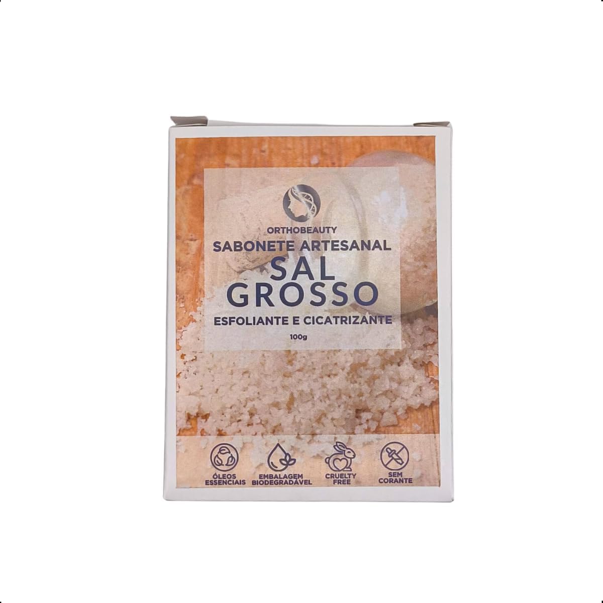 Sabonete Glicerinado Artesanal de Melaleuca e Sal Grosso em Barra