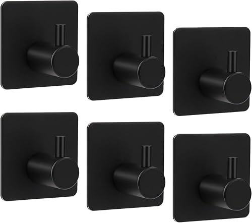 ShineMe Ganchos autoadhesivos, ganchos adhesivos de acero inoxidable 304, ganchos adhesivos de pared resistentes para colgar abrigos, llaves,