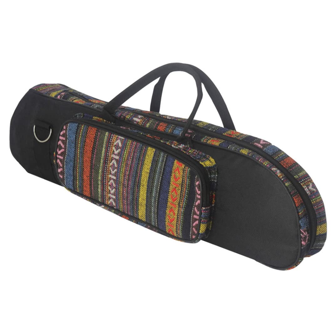 Trumpet Gig Bag Soft Trumpet Case Oxford Cloth with Shoulder Belt Double Zippers for Ethnic Style Musical Instrument