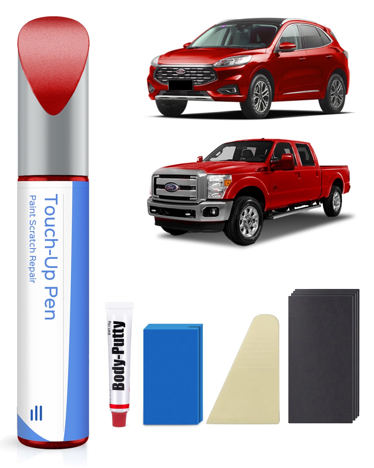 PQ Race Red Kit de pintura de retoque compatible con Ford Coincidencia exacta de desconchones y arañazos