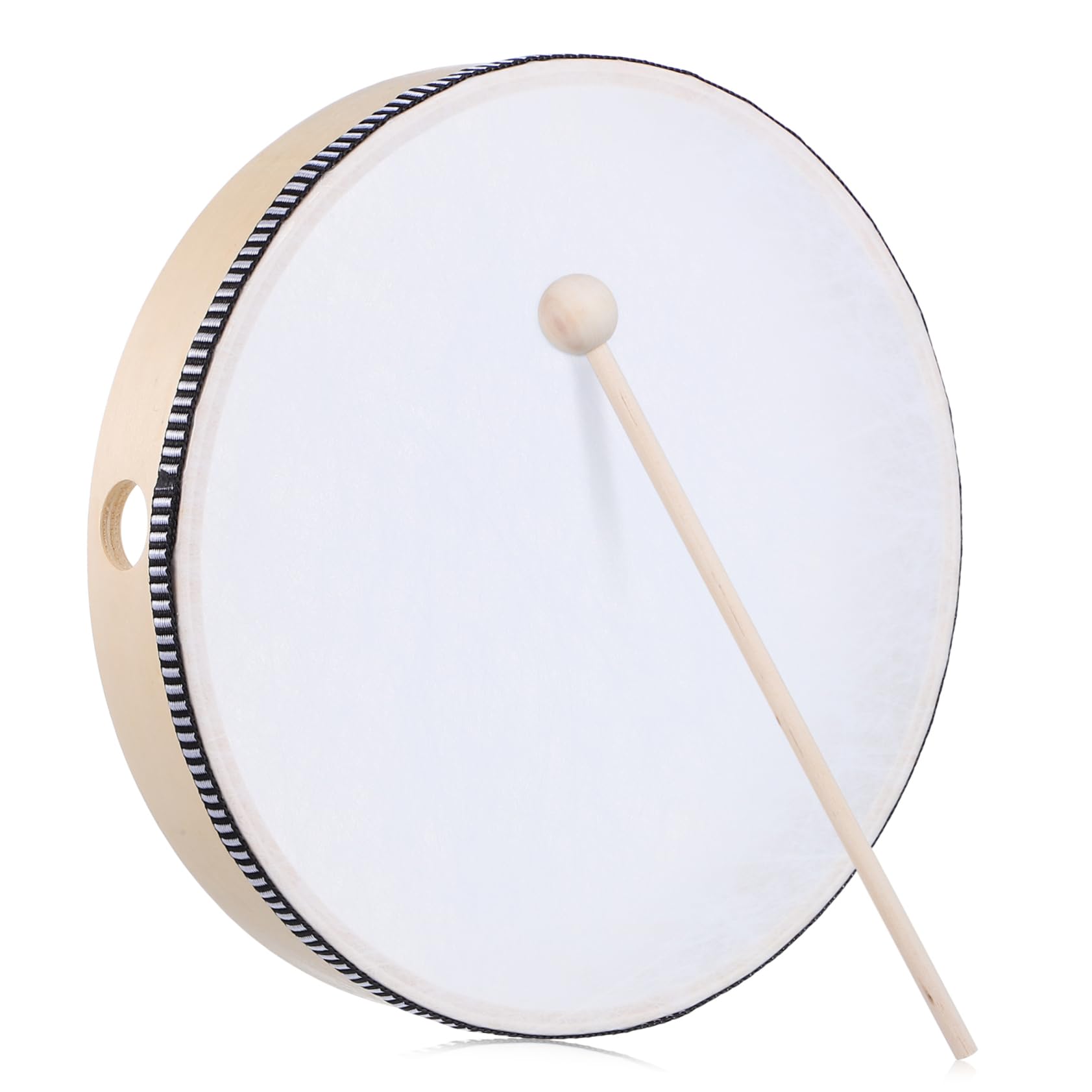 OFFSCH Handheld Frame Drum with Stick Sound Percussion Instrument for Music Lessons Performances Parties and Celebrations Easy to Learn and Portable