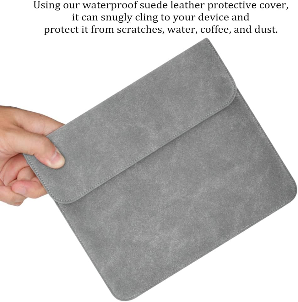 Youngme Sleeve Bag Suede Leather for 10.3"" Kobo Elipsa 2E eReader (2023 Release), Portable Water Repellent Protective Case with Pen Loop and Magnetic Closure (Gray)