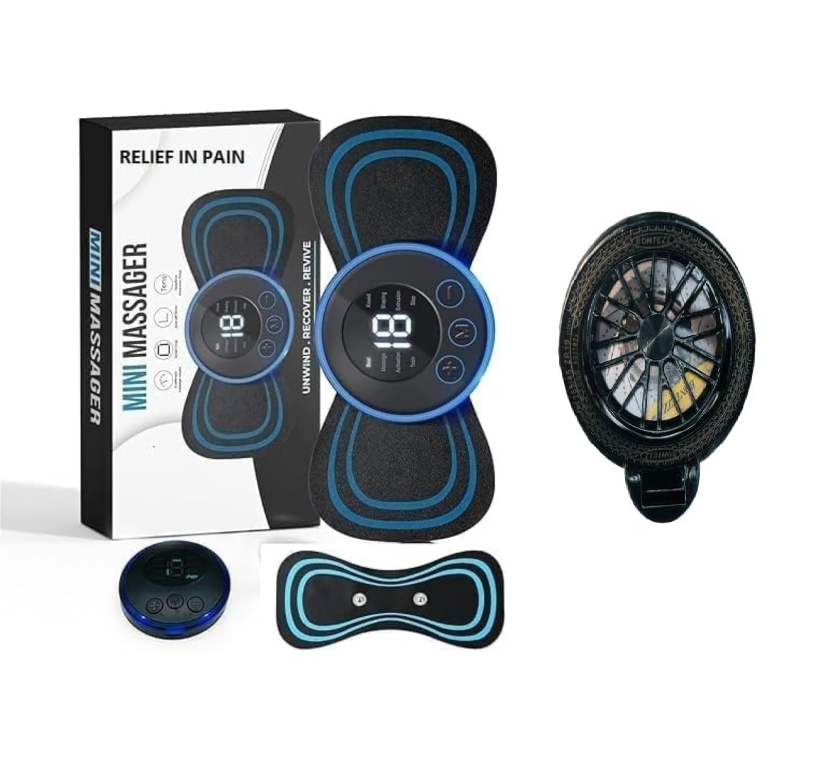 New Launched Trending Full Body Mini Butterfly TENS Massager With 8 Modes, 19 Levels Electric Rechargeable Portable EMS Patch For Shoulder, Neck, Arms, Legs, Neck, Men/Women With Free Back Cover Stand-image-19