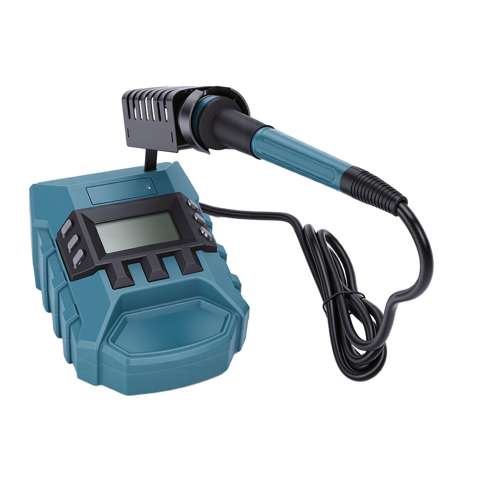 AUNMAS Stacja Lutownicza o Mocy 60 W, Regulowana Temperatura od 200 do 480 ℃ z Wyświetlaczem LCD i Izolowanym Uchwytem, ​​szybkie Nagrzewanie W 5 Sekund, do Lutowania Drutem do Naprawy