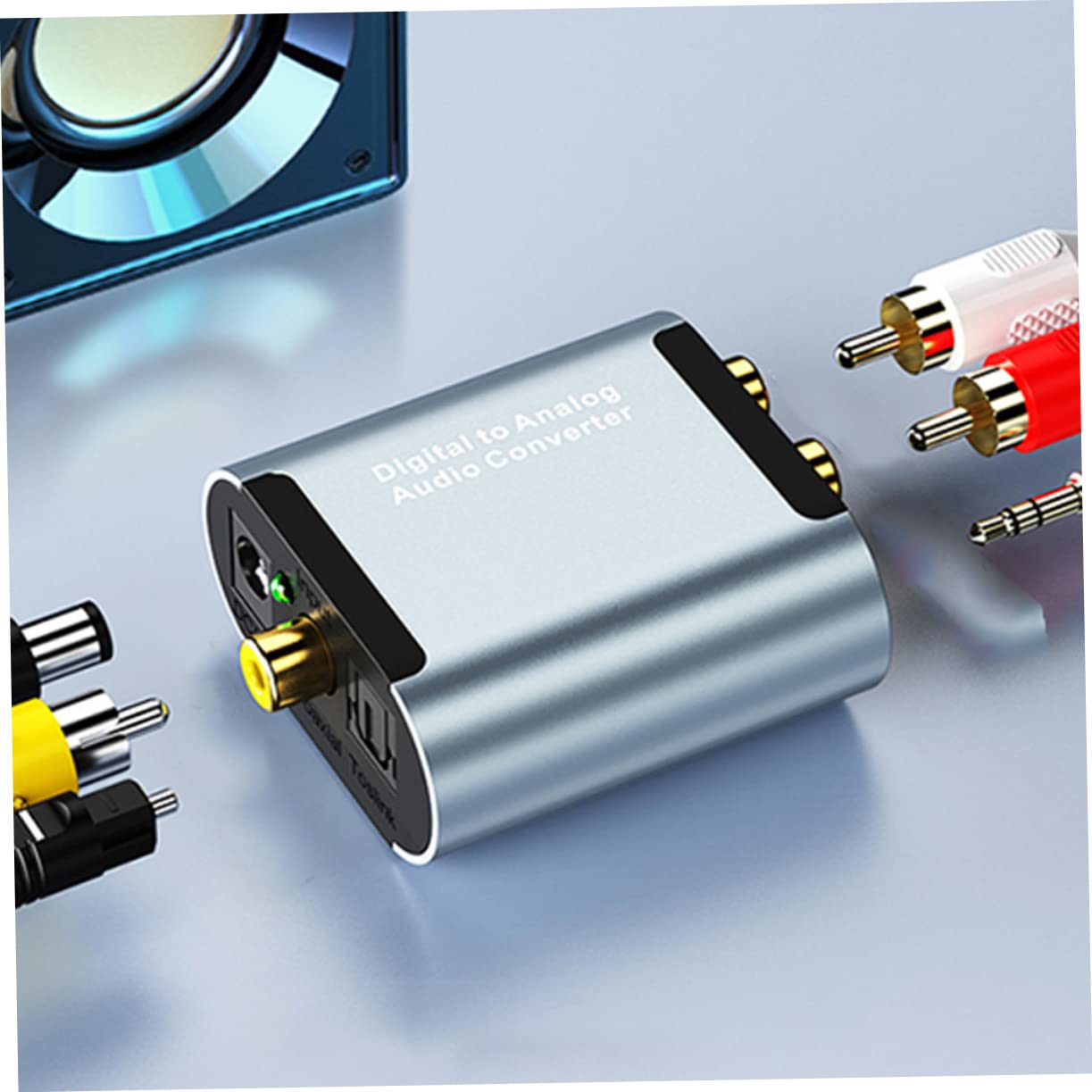 Toyvian Convertitore Audio da Ottico a Analogico Coassiale, Conversione del Segnale Audio, 32 Khz-96 Khz, Lega di Alluminio, Installazione Facile, Uso Domestico