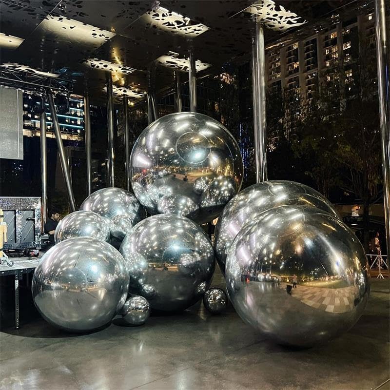 Bola Espejada Inflable 4ft/1.2m Sliver para Evento y Decoración miniatura 6