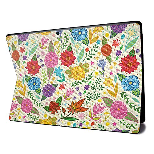 Image of MightySkins Carbon Fiber Skin for Microsoft Surface Pro X - Flower Garden | Textured Carbon Fiber Finish | Easy to Apply, Remove, and Change Styles | Made in The USA
