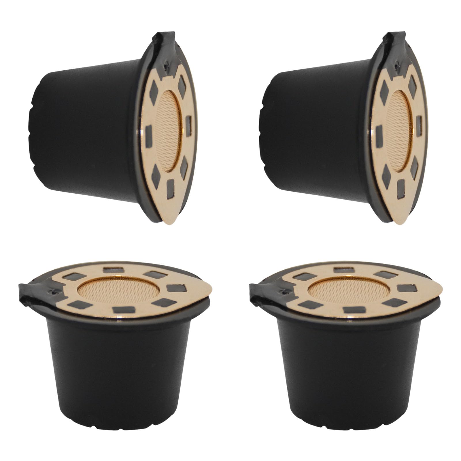 APGLSXY 4pcs Coffee Pods with Stainless Steel Lid Dishwasher Safe Coffee Brewing Tool for Home Espresso Maker Parts Stainless Steel Pods