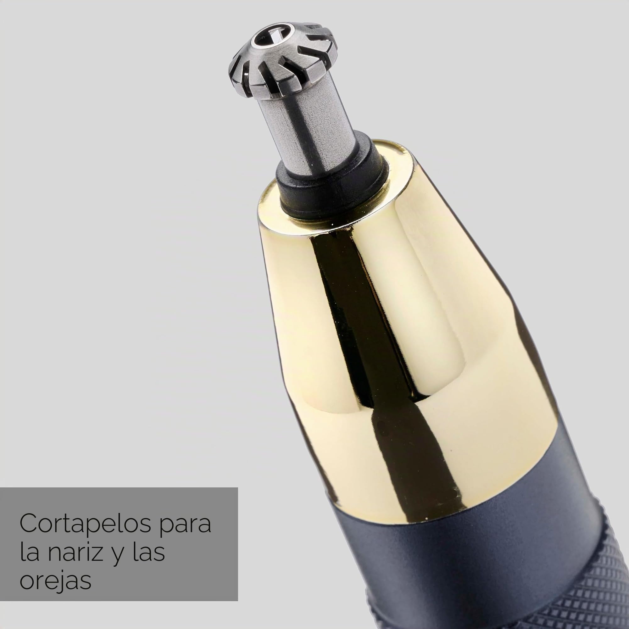BaByliss Super-X Metal Series - Recortadora de nariz, cejas y orejas para hombres, kit de aseo, regalos para hombres (dorado/azul)