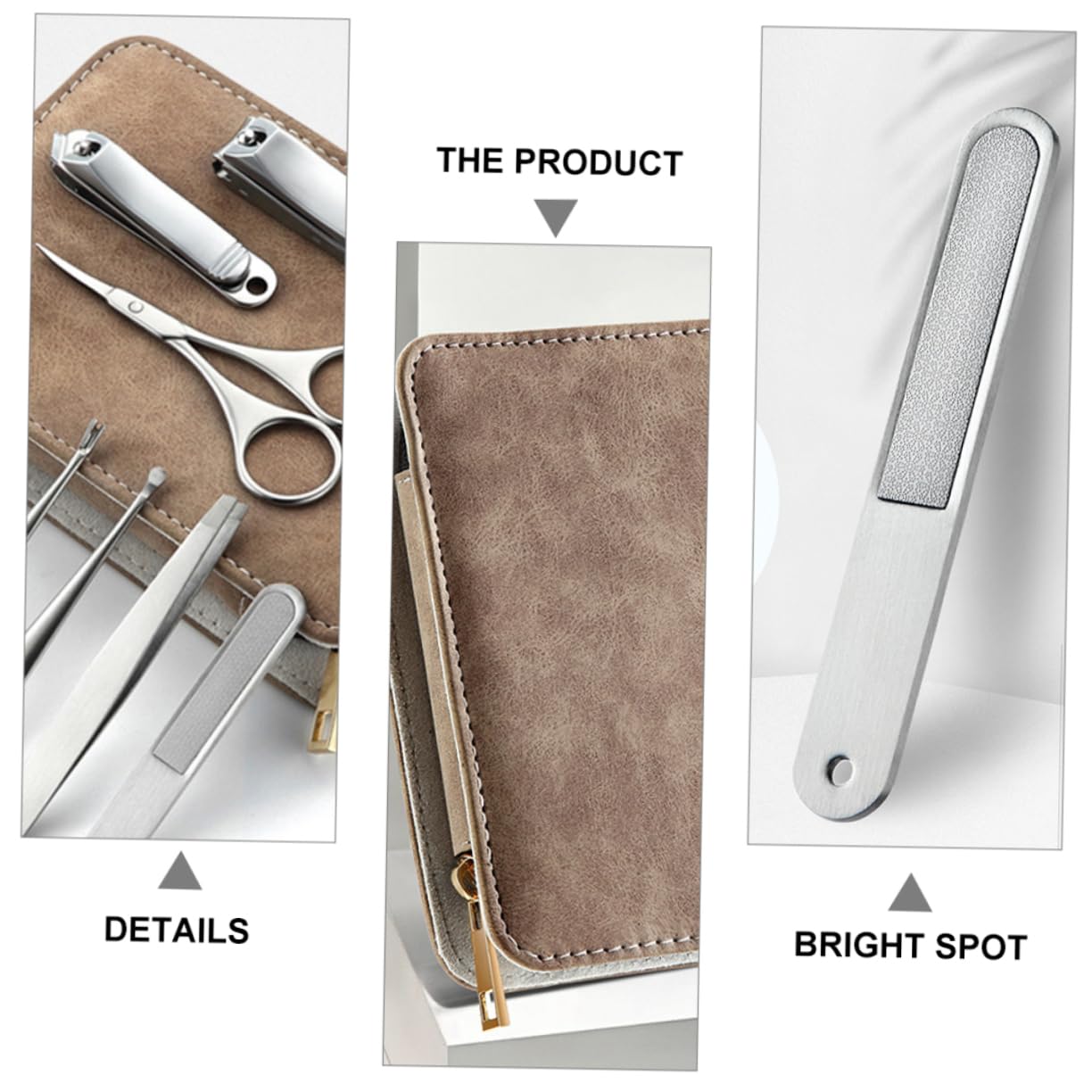 Homoyoyo Set De Coupe-ongles Acier Inoxydable Pour Ongles Incurvés Et Outils De Manucure Pédicure Kit Professionnel Avec Étui Cuir Pu Pour Adultes