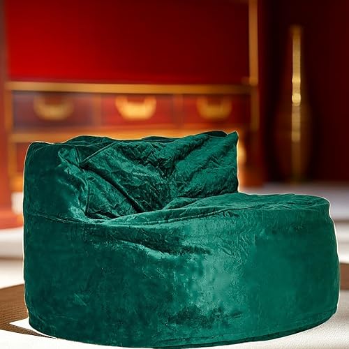 Miniatura 9 de Puf gigante para adultos con relleno, puf grande con funda 100% holandesa, sofá perezoso con relleno de espuma, asiento circular con respaldo