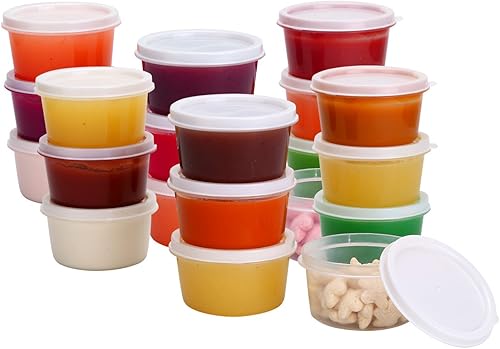 Greenco Mini contenedores para almacenamiento de alimentos condimentos Contenedores de salsa alimento para bebé y para cajas de almuerzo resistente