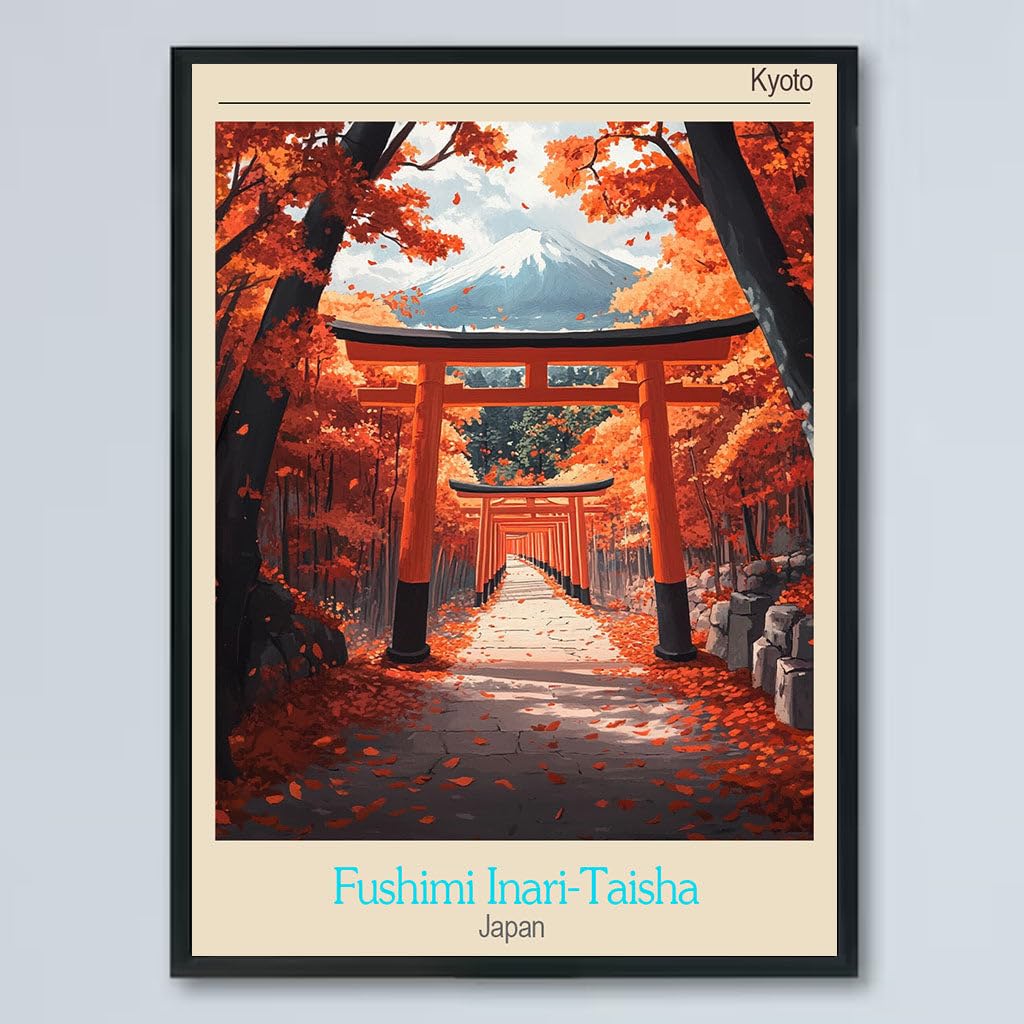 Amazon.com: Fushimi Inari-Taisha-Kyoto-Japan, Retro Style Travel