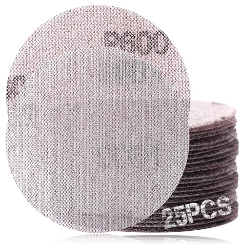 SPEEDWOX 3-Inch 600 Grit Mesh Abrasive Dust Free Sanding Discs, Virtually Dust-Free, Box of 25 Discs