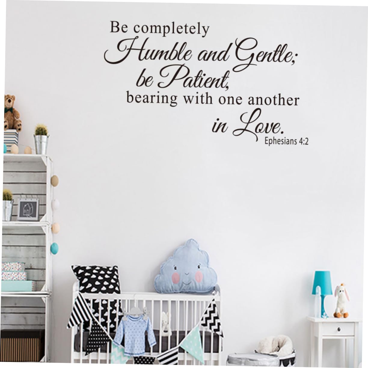 UKCOCO 3piezas Vinilo Pared Humilde y Gentil Ephesians Decoración Removible Para Hogar Versículo Bíblico Adhesivo De Pared
