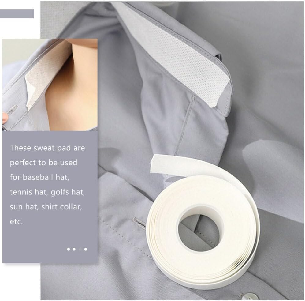 Xeerabdi Disposable Collar Protectors for Shirts/Easy to Use, Comfortable, Sweat and Stain Guard 2-Roll White 1
