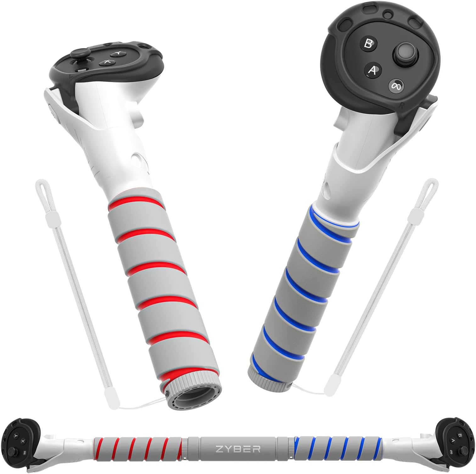 ZYBER Gorilla Tag Extender for Meta Quest 3S/Quest 3 Controllers, Beat Saber Handle, Golf Club Accessory, VR Gamer Grip, VR Joystick Extension Grip for Quest 3S/3 Enhanced VR Gaming Accessory