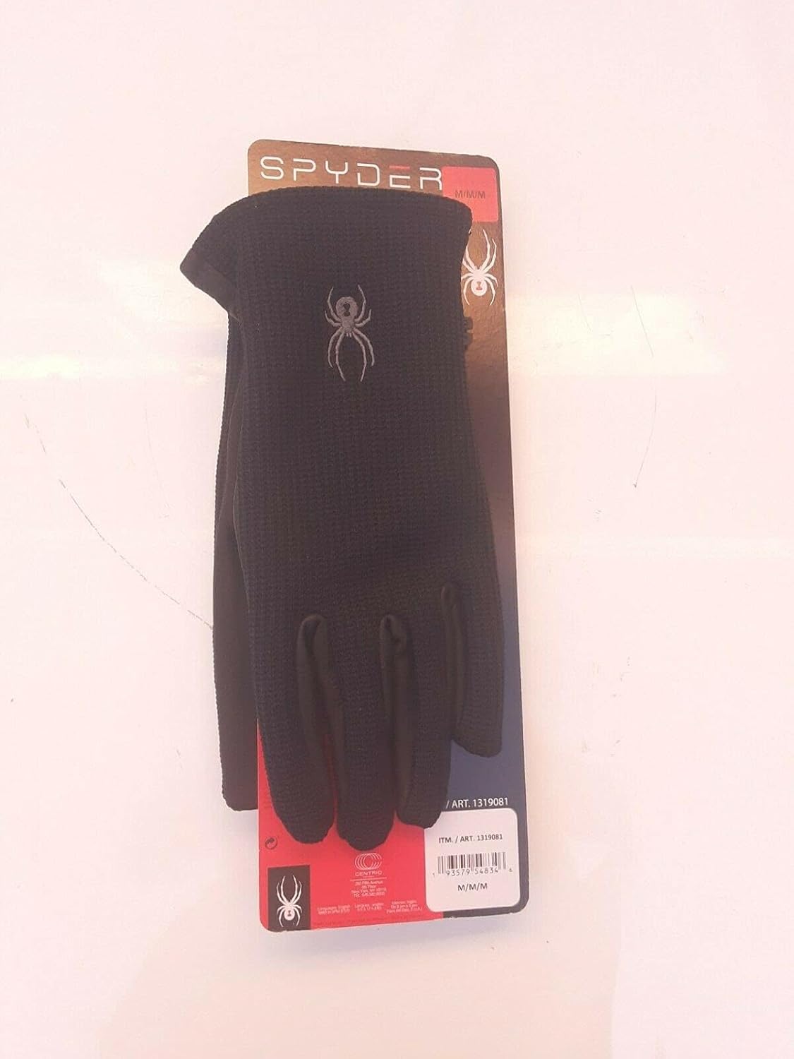 Spyder Leather Palm Black Gloves (Medium)