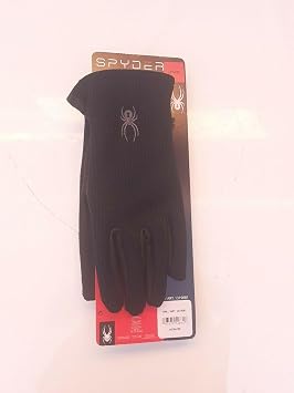 Spyder Leather Palm Black Gloves (Medium)