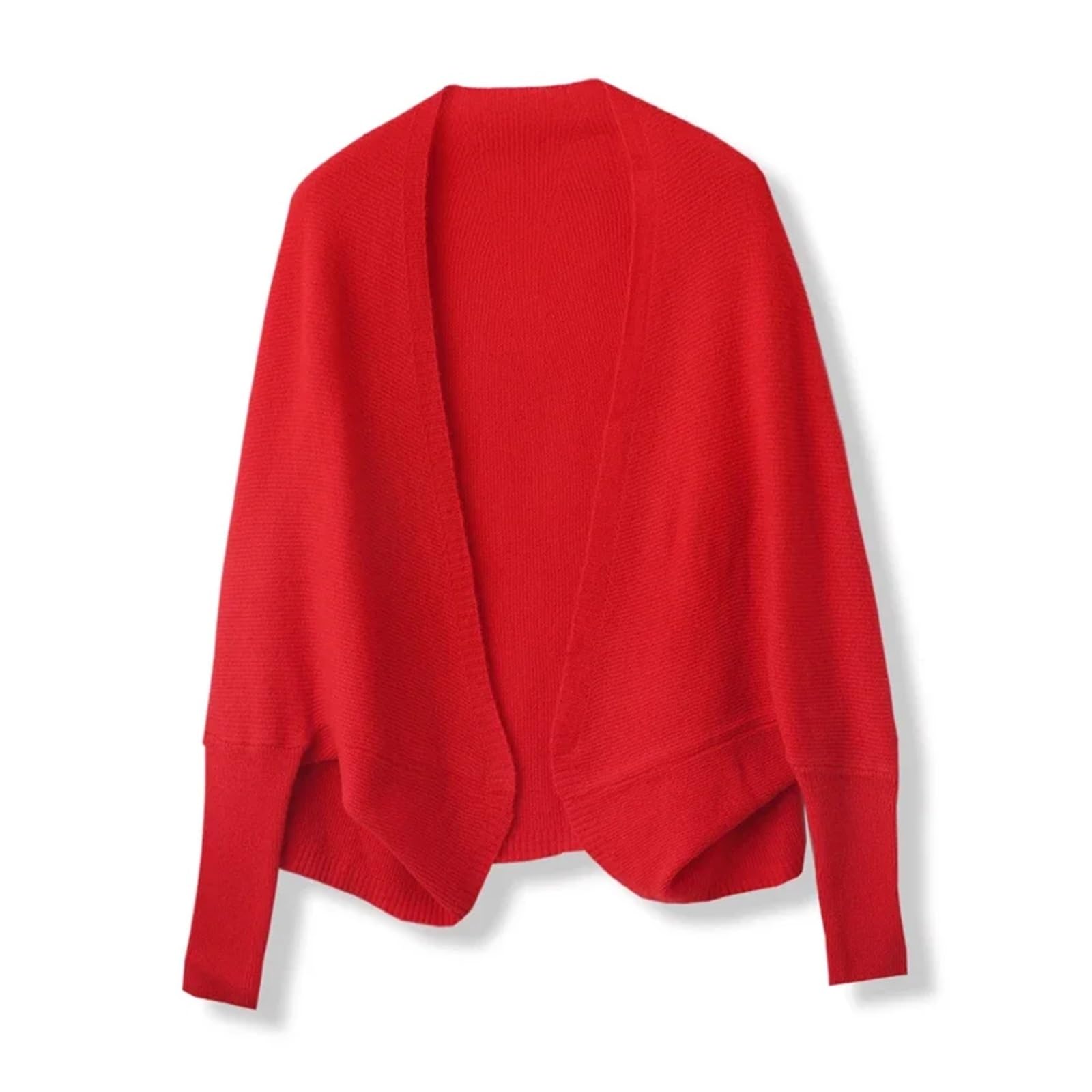 Scialle Lavorato a Maglia Poncho con Scialle Lavorato a Maglia in Lana Oversize Stile Vecchio Denaro Mantello da Donna Spesso Casual Morbido e Caldo Cappa Accogliente Cardigan Invernale(Red)