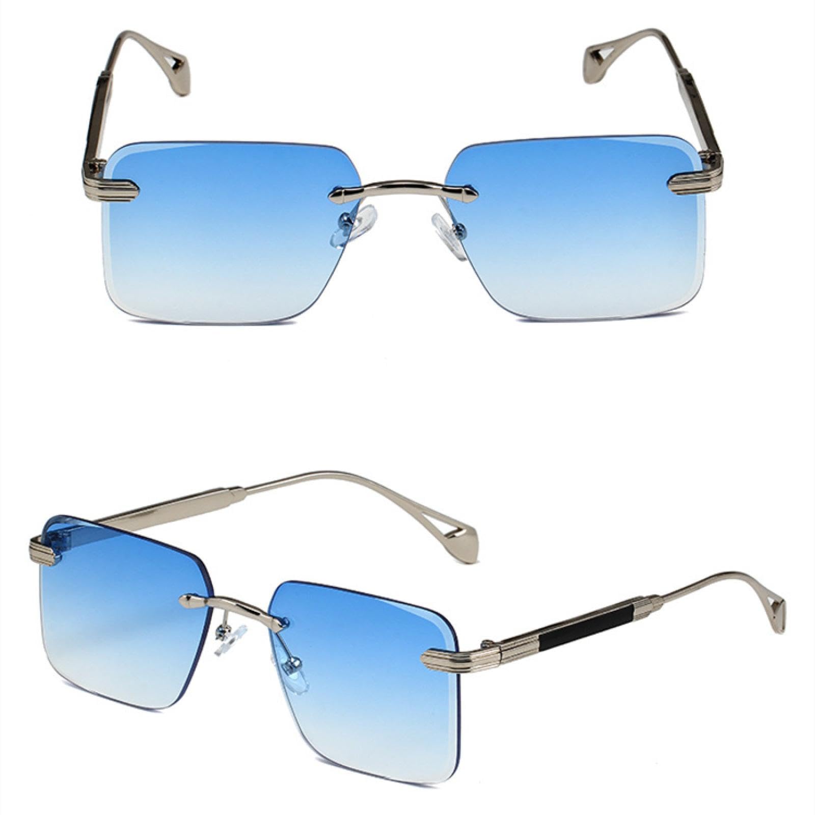 Okulary przeciwsłoneczne bez oprawek dla mężczyzn Vintage Fashion Women Vacation