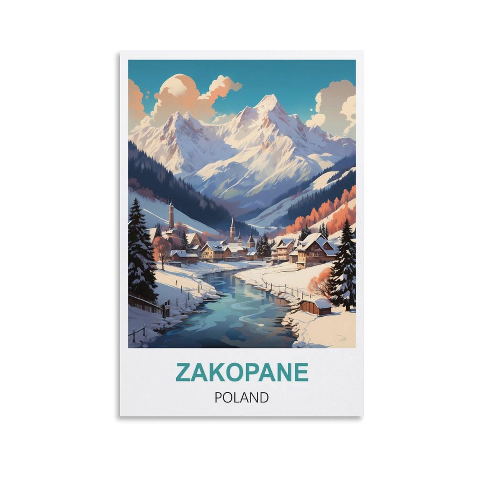 EZMLFA DIY 5D Diamond Painting Kits for Adults,Zakopane Poland Crystal Rhinestones Art Craft for Beginners DIY Home Wall Decor Gift 40x50cm