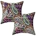 Stylo Culture Púrpura De Algodón 16x16 Impreso Kantha Paisley Cojines De Cojín Tradicional Conjunto De 2