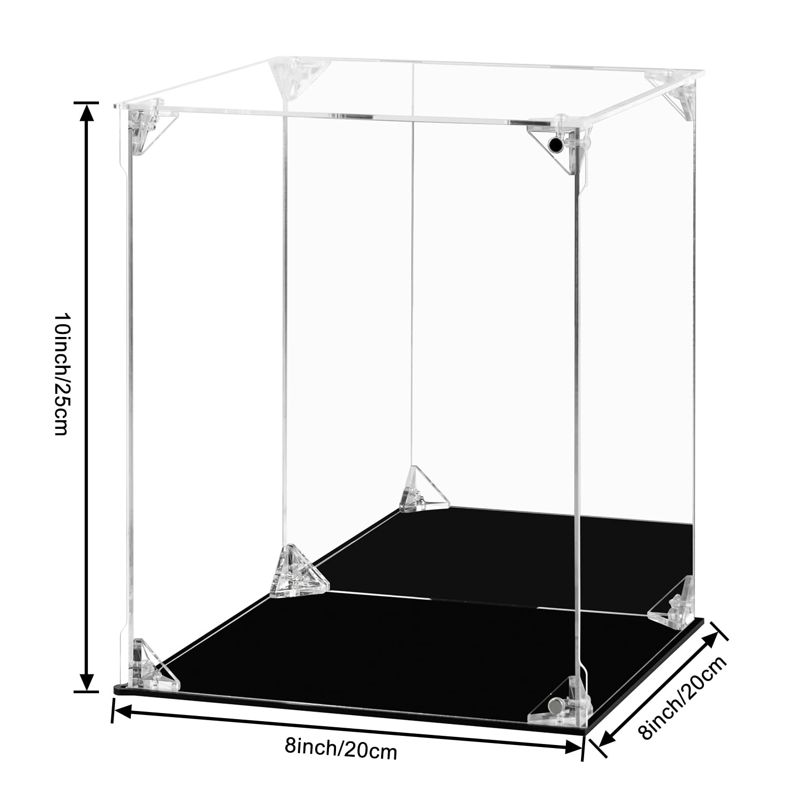 Fhmidic – Vitrine Murale Acrylique Réglable – Fond Miroir – 28 X 6,5 X 32,7 Cm – 30 Compartiments – Anti-poussière – Pour Collection (pierres, Minéraux, Bijoux, Mini-Lego)