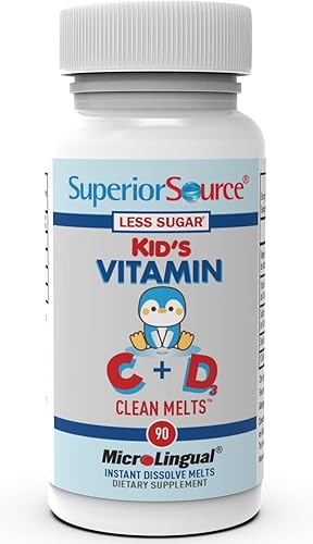 Miniatura 3 de Superior Source Kids C + D3, Clean Melts, microtabletas sublingües de disolución rápida, 90 unidades, alternativa a las gomitas (hasta 96% menos de