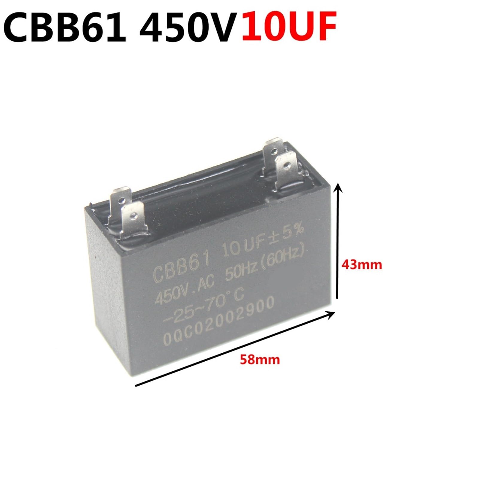 5 szt. CBB61 450V DIP 4-pinowy kondensator rozruchowy wentylatora 1 uF 1,2 uF 1,5 uF 2,0 uF 2,5 uF 3,0 uF 3,5 uF 4,0 uF 4.5 5.0uF 6.0uF 7.0 uF 8 0 uF 10 uF 12 uF (8UF)