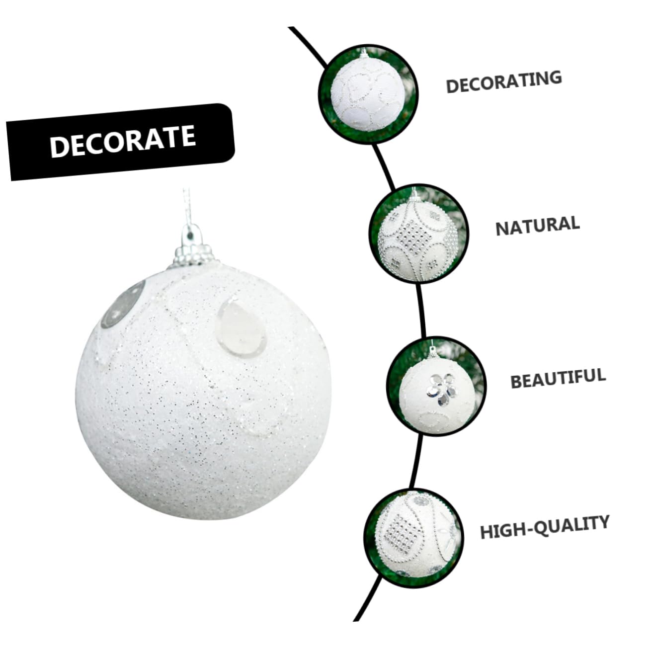 Ciieeo 10 Bolas De Navidad para Decoración De Boda Adornos Navideños con Purpurina Accesorios para Árbol De Navidad Decoración De Navidad Inastillable Decoración para Fiesta De