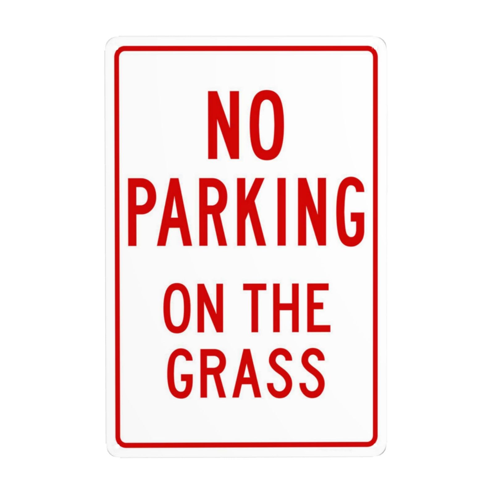 SMAZDFXX No Parking On The Grass Metal Warning Sign, Cautions Security Tin Signs, Safety Posted Signs for Street Business Wall Decor 8"x12"
