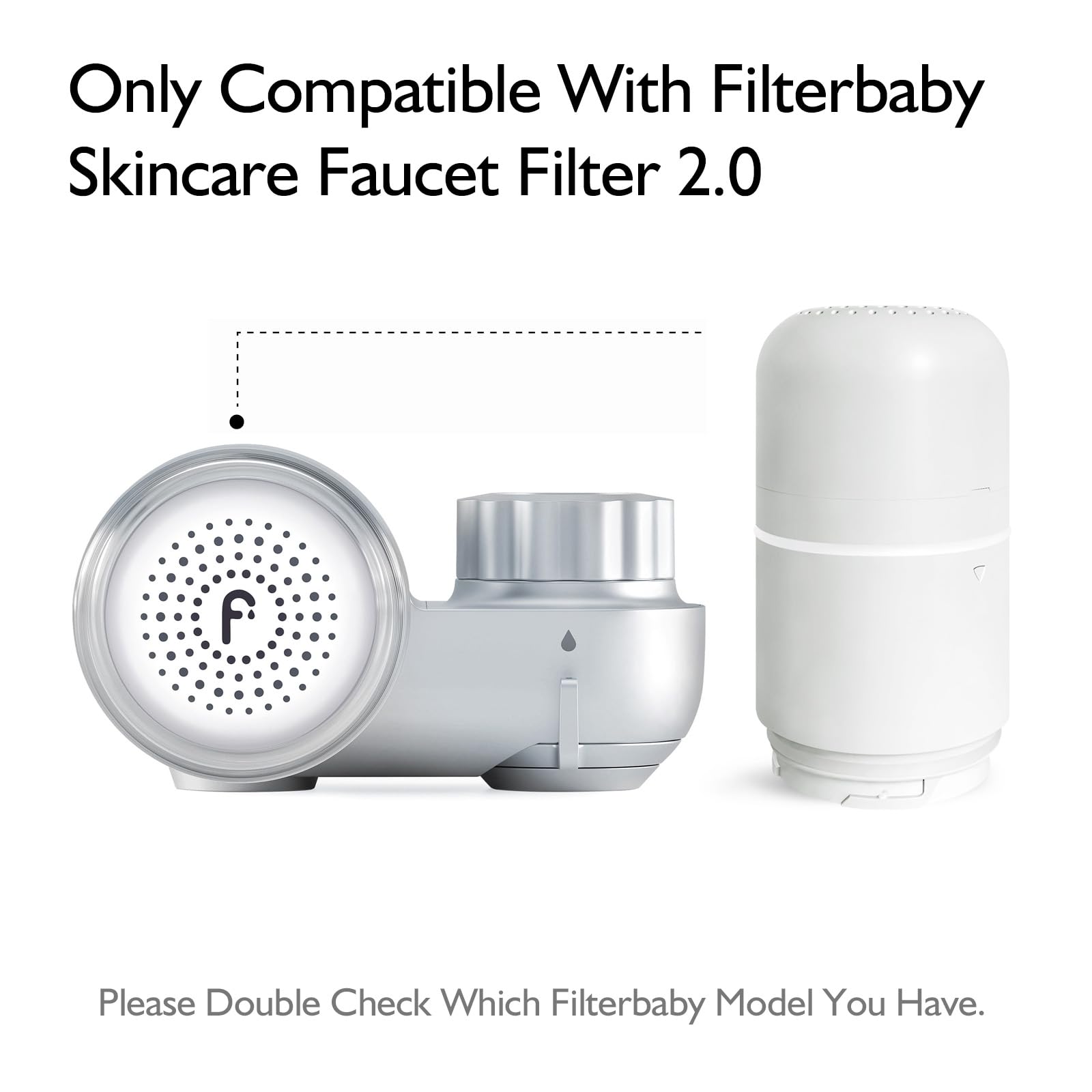 Filterbaby Skincare Filter 2.0 Replacement Cartridge, Bathroom Sink Faucet Filter Replacement for Skincare, 99.9% Chlorine Removal, 0.000001 mm Carbon Fiber, Clinically Tested, Hydrates Skin (1 Pack)