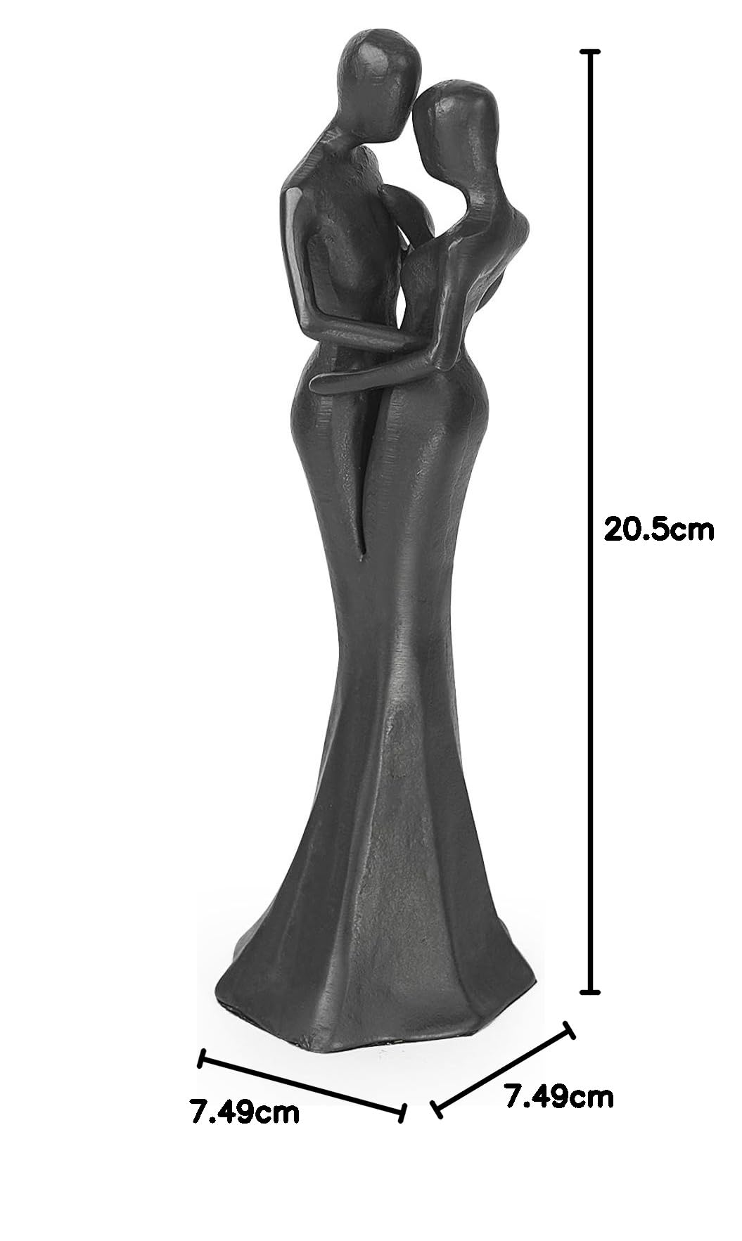Aoneky Estatua de Pareja Enamorados - Figura de Amor, Escultura Moderna Abstracta de Hierro Fundido, Decoración para Hogar Salón Habitación, Regalo Original para San Valentín Aniversario Boda, Negro
