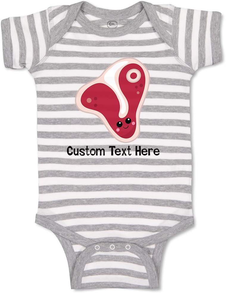 Cute Rascals Custom Baby Bodysuit Steak Food and Beverages Meats Funny Boy & Girl Baby Clothes Cotton