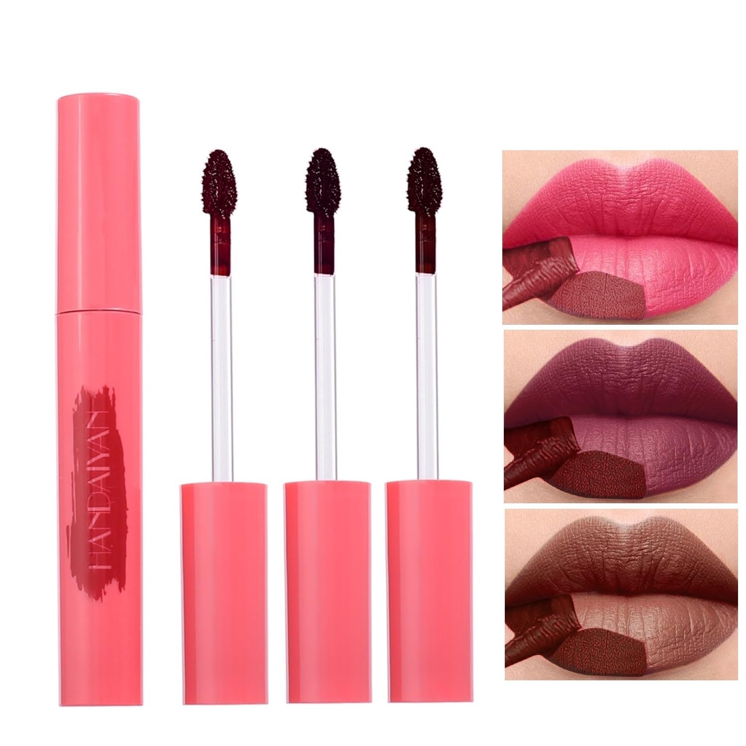 3 Colors Peel Off Mask Lip Gloss Set, Tattoo Magic Matte Natural Reveal Lip Stain Tint