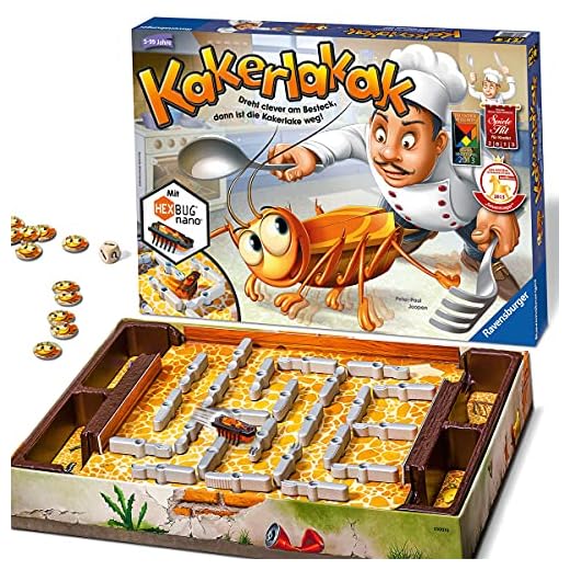 Ravensburger 22212 - Kakerlakak - Kinderspiel mit elektronischer Kakerlake für Groß und Klein, Familienspiel für 2-4 Spieler, geeignet ab 5 Jahren