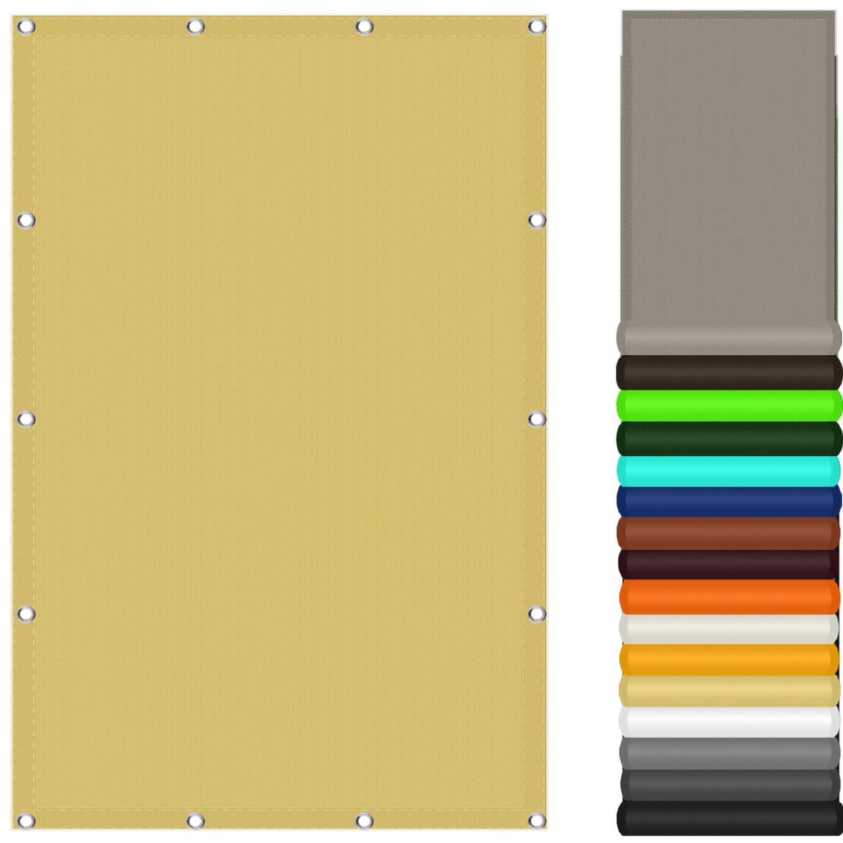 Toile rectangulaire crème pour bloquer la chaleur du balcon