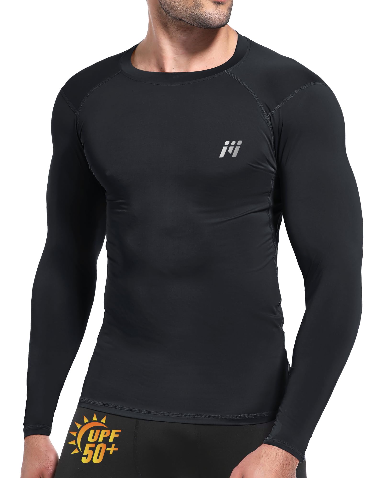 MEETWEE Rash Guard UPF50+ Kompressionsshirt Herren Langarm Kurzarm Funktionsshirt, UV Shirt Top Schwimmen Männer Sportshirt Surfen Schnelltrocknend Atmungsaktiv