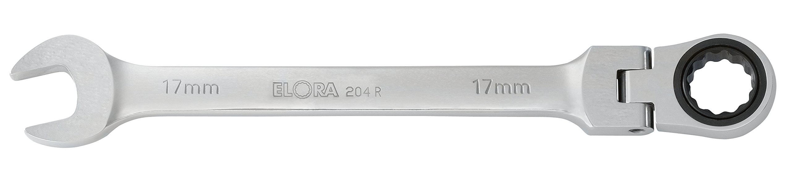 Elora 204-R zestaw kluczy płasko-oczkowych z grzechotką przegubową, 12-częściowy, 204R S8M