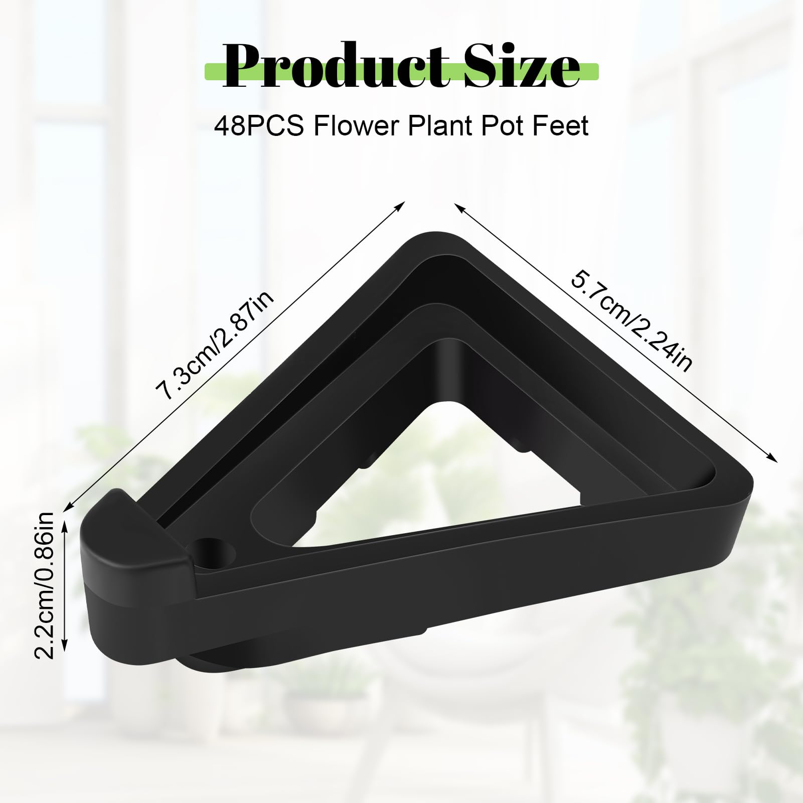 Meng Jiaran 48 Pcs Invisible Triangular Pot Feet Breathable Plastic 3.5cm Plant Stand Risers Prevent Rot Pots Toes for Small Large Pots Indoor Outdoor - Image 2