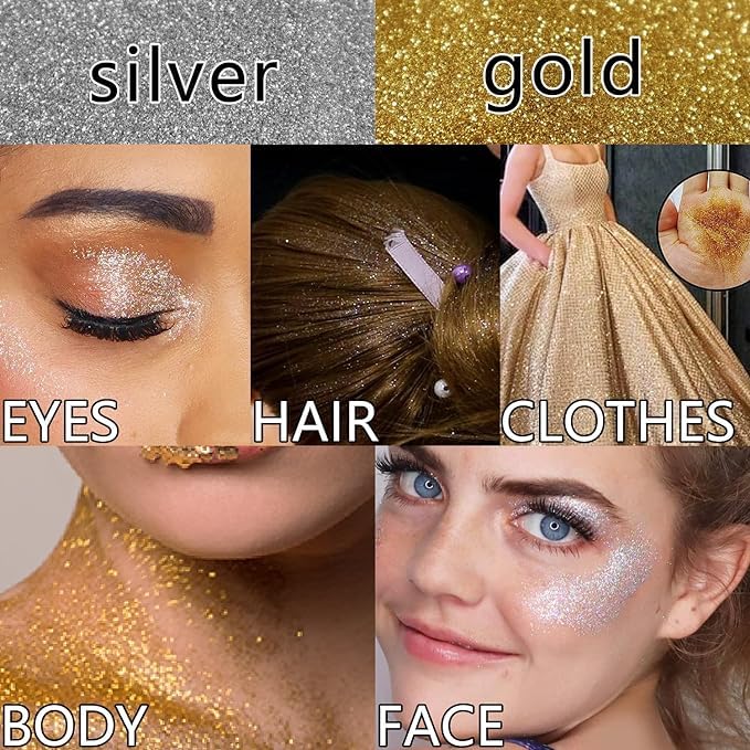 KNYUC MART Glitter Hair Spray Long Lasting Shiny Unlimited Charm 100ML, (Silver) 3